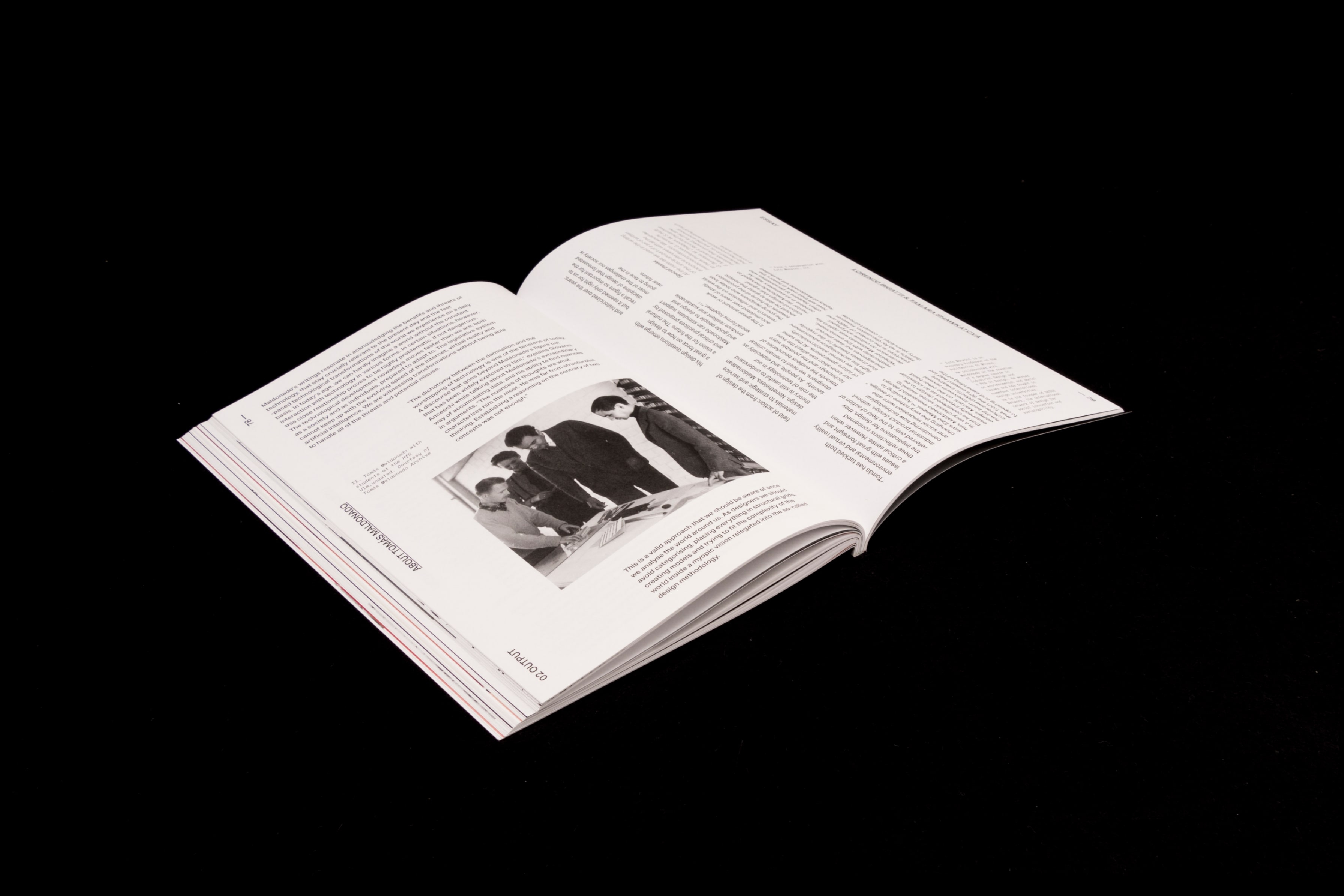 Magazine spread with the generative typeface