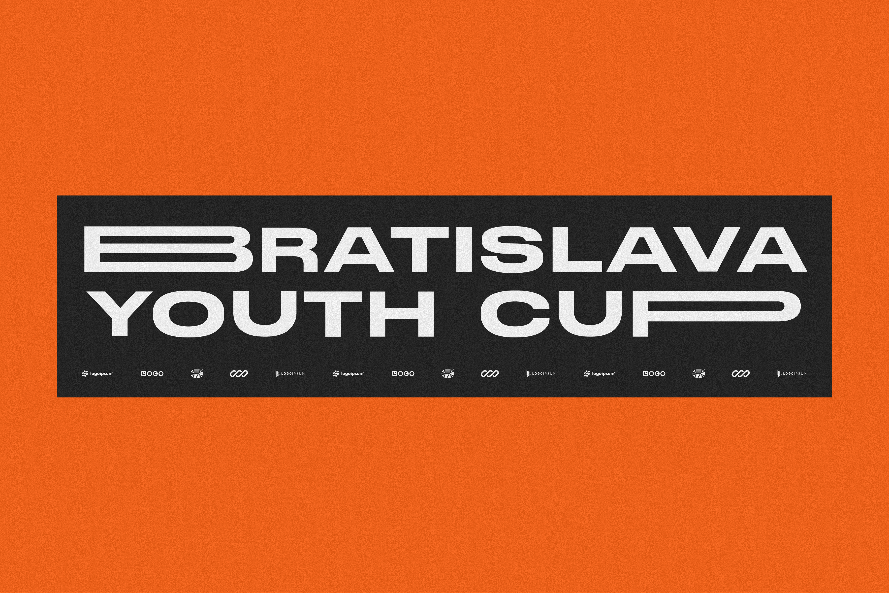 Rotated poster on orange