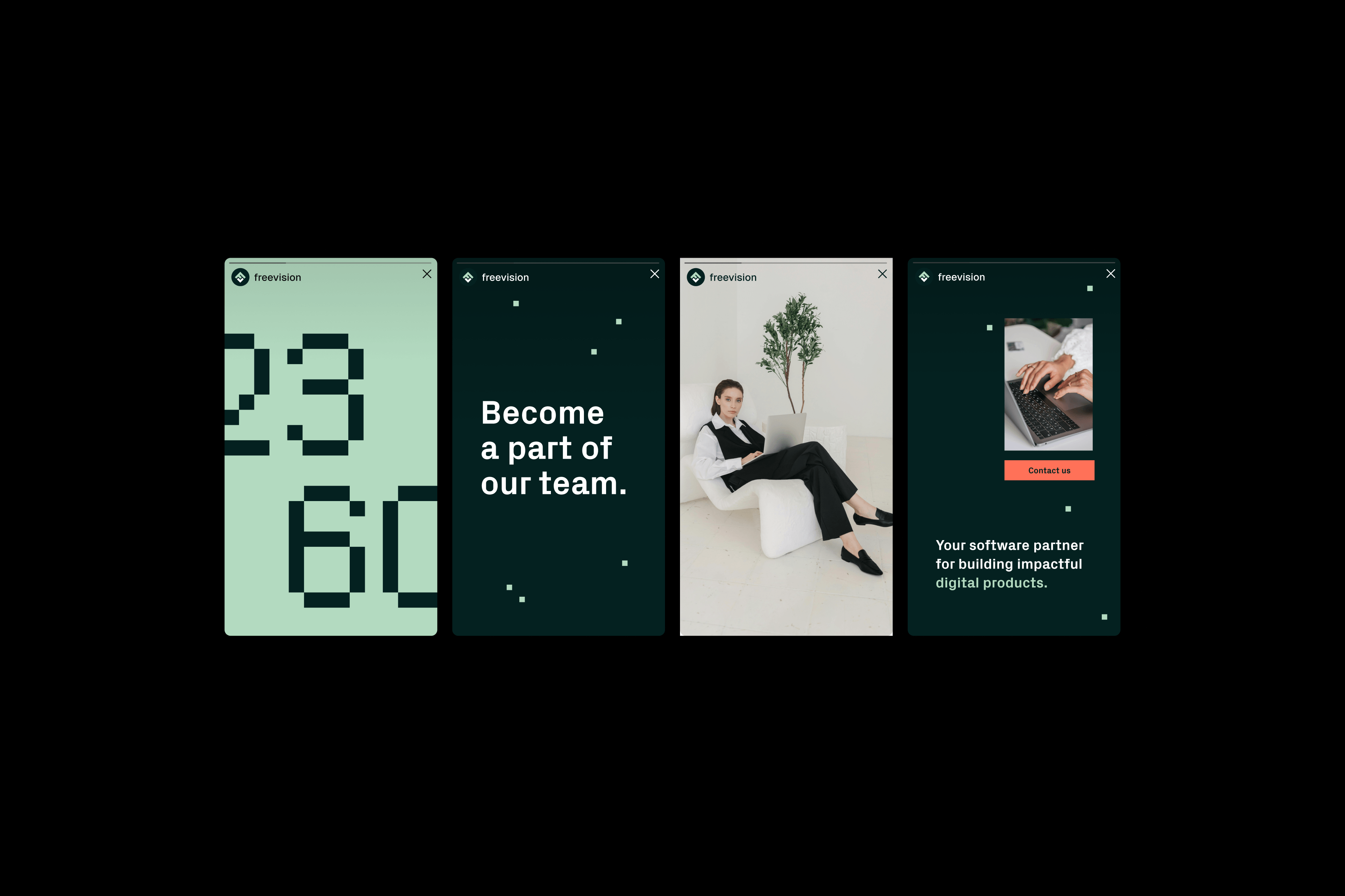 Four Freevision social media posts