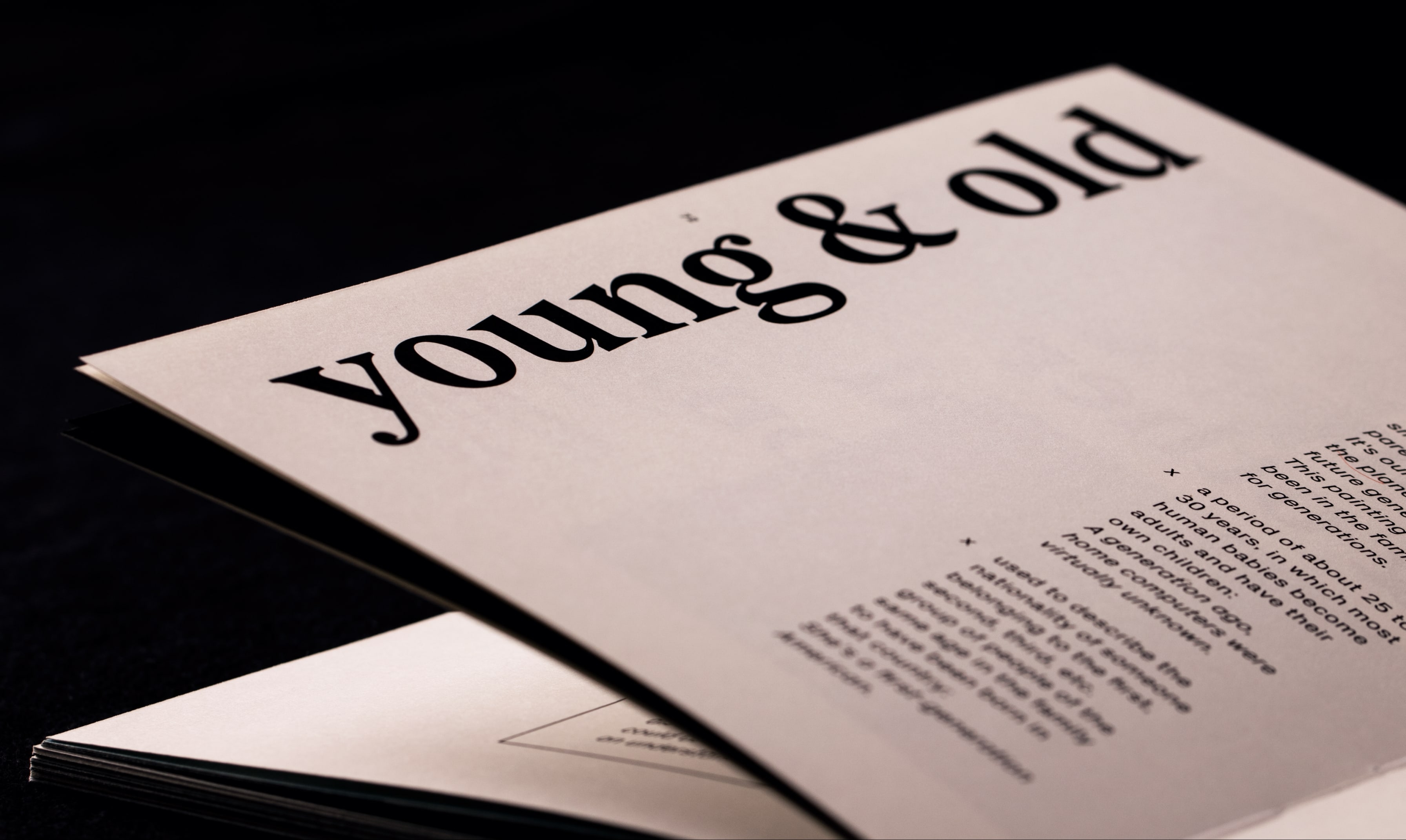 Close-up of the printed pages