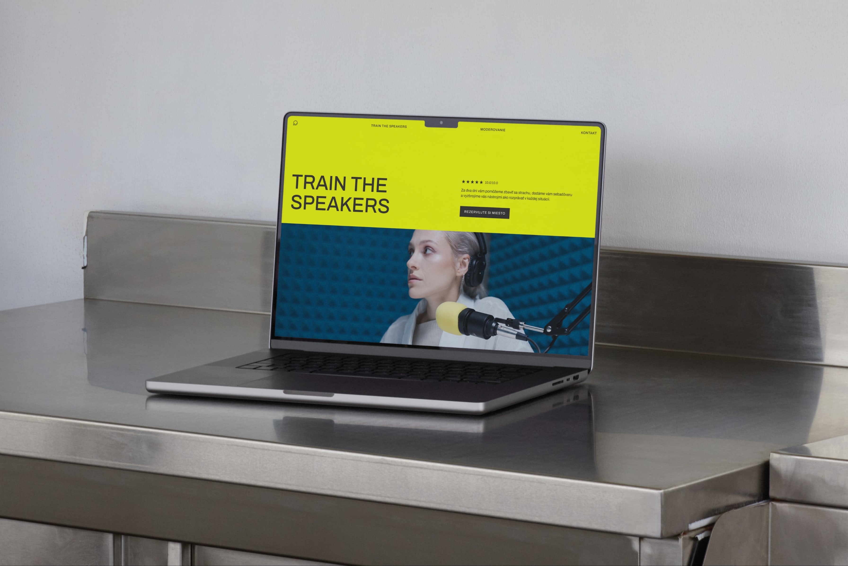 Speaking Heroes website on a laptop